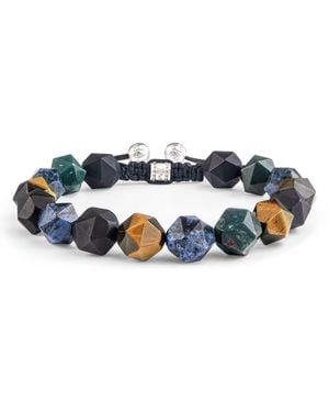 AWNL Multicolored Gemstone Macrame Bracelet - Blue