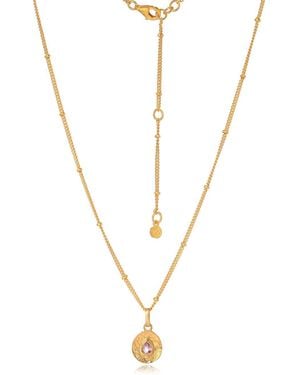 Moon London Amethyst Adjustable Necklace - Metallic