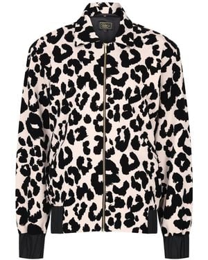Isha's Timeless Neutrals Leopard Velvet Bomber Jacket - Black