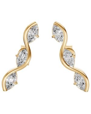 Aya Fine Jewelry Marquise Lab Diamond Climber Earrings - Metallic