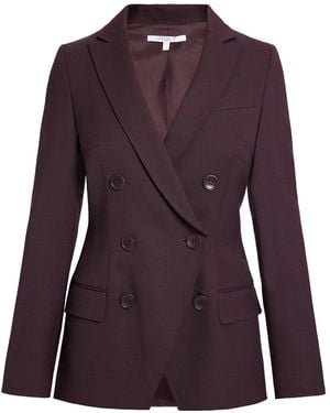 Santorelli Paco Double-Breasted Six-Button Jacket - Purple