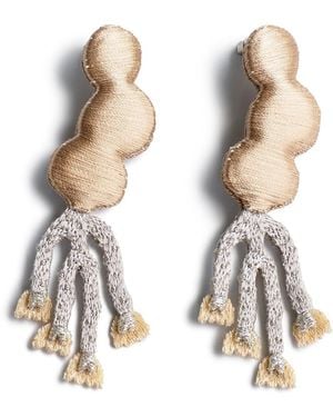 Nana Watanabe Noi Soft Cushioned Embroidered Earrings - Metallic