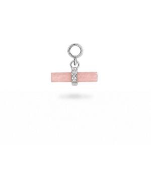 Zohreh Guava Quartz T-Bar Earring Charm Sterling - Pink