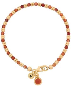 Nellou Jewellery Linear July Birthstone Bracelet Carnelian Plated Sterling - Brown
