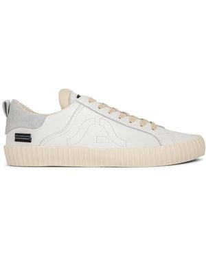 Springa | Unique Vulcanized Sneakers Italian Handmade Wavy Leather Trainers - White