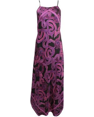 Monzlapur New York Silk Serpent Noir Dress - Purple