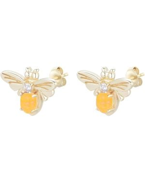 KAMARIA Opal Bee Stud Earrings - Metallic