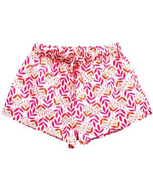 Lime Tree Design Leaf & Bud Sleep Shorts - Red