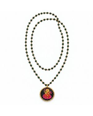 Goddess Charms Glass Beaded Mala - Metallic