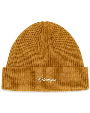 Éclectique Mustard Fisherman Beanie - Brown