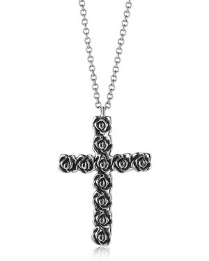 Unaloe Believe Rose Cross Necklace - Metallic