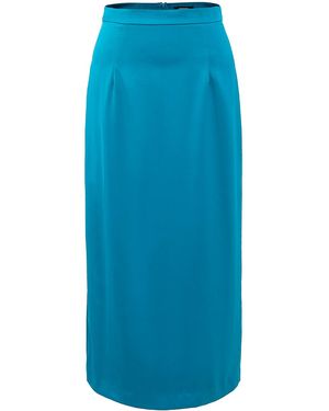 Smart and Joy Midi Straight Skirt - Blue