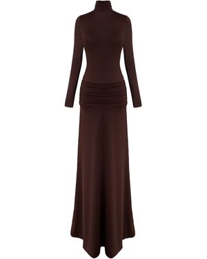 NAZLI CEREN Sienna Long Jersey Dress - Brown