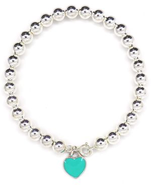 Shar Oke Heart Charm & Sterling Bracelet - Metallic