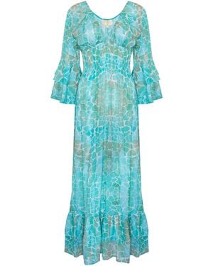 Sophia Alexia Aqua Pebbles Sorrento Maxi Dress - Blue