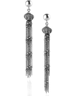Unaloe Sterling Zanzibar Wild Drop Earrings – Handmade Jewellery - Metallic