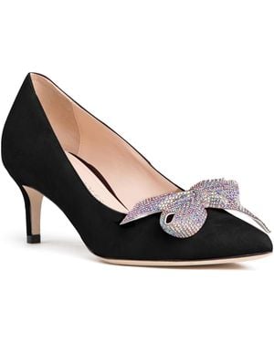 Beautiisoles by Robyn Shreiber Made in Italy Frida Comfortable Valentine Evening Pump With Kitten Heel - Black