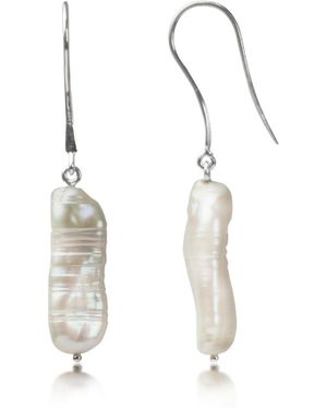 The Jewellery Store London Thick Biwa Pearl Earrings - Metallic