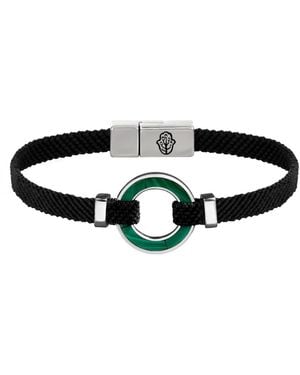 Karma and Luck Positive Vibrations Malachite Karma Circle String Bracelet - Black