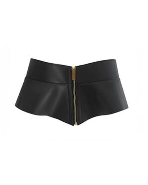 Circular Path Lace Up Corset Belt - Black