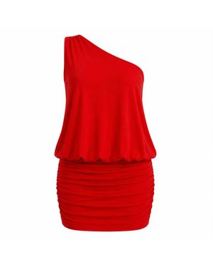 Maison De Gala Elara Crimson Mini Dress - Red