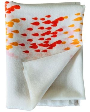 Heritagemoda Ivory Playful Print Wool Silk Scarf - Grey