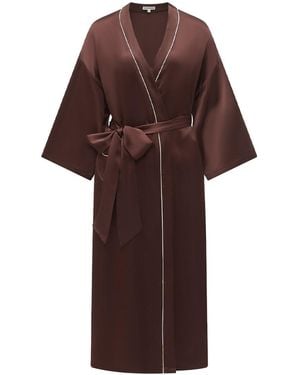 NOT JUST PAJAMA Timeless Collection Silk Robe - Brown