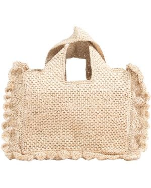 Zanatany Concepts Floute Raffia Bag - Metallic