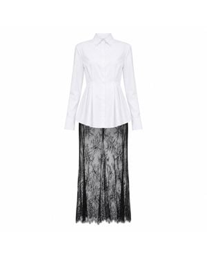 34B Beverly Lace Shirt Dress - White