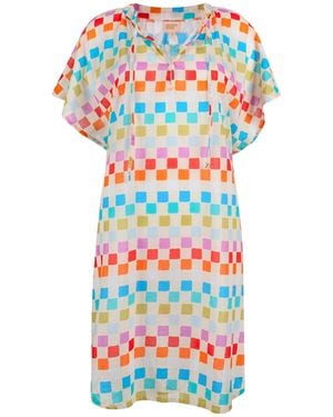 SUNSHINE TIENDA Summer Camp Geo Cove Cover-Up - White
