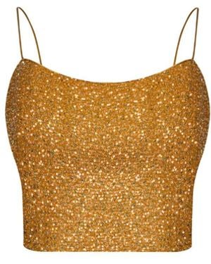 Elsava Lina Sequin Top - Brown