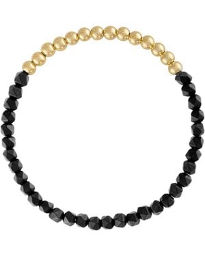 Olivia Le Mini Star Faceted Onyx Beaded Bracelet - Metallic