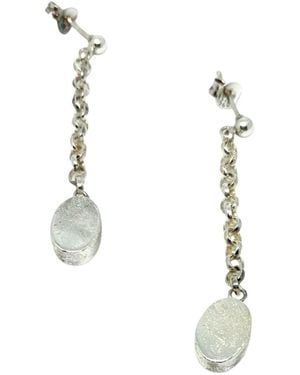 Tg-Jewellery by Tamara Gervasio Oval Drop Earrings — Sterling - Metallic