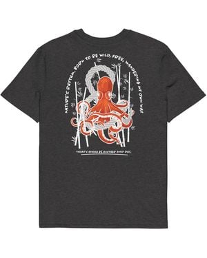 Anchor and Crew Heather Octopus Another Good Day Organic Cotton T-Shirt - Black