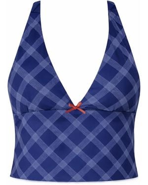 Belletage Swimwear The Amour Reversible Halter Top - Blue