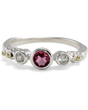 Isla Silver Topaz & Tourmaline Ring - White