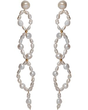 Lavani Jewels Spiral Hikari Pearl Earrings - White