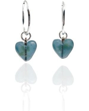 Bio-Trimmings Sapphire Heart Hoop Earrings - Blue