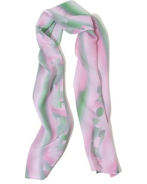 Lost Pattern Day Dream Silk Long Scarf - Purple