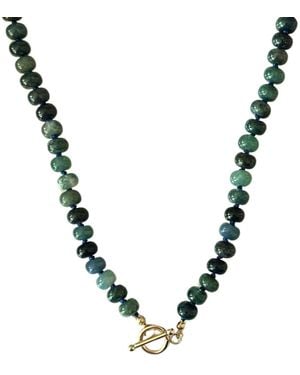 Herself Collections Agate Bead Necklace - Metallic