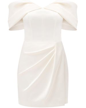 Tia Dorraine Heavenly Kissed Draped Satin Mini Dress - White