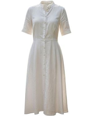 IZABELA MANDOIU Linen Midi Summer Shirt Dress - Gray