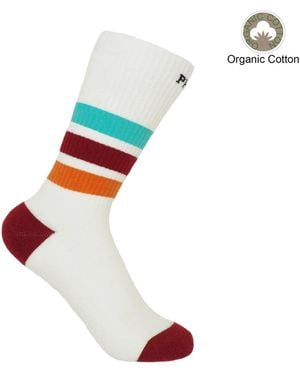 Peper Harow - Made in England Striped Organic Sport Socks - Blue