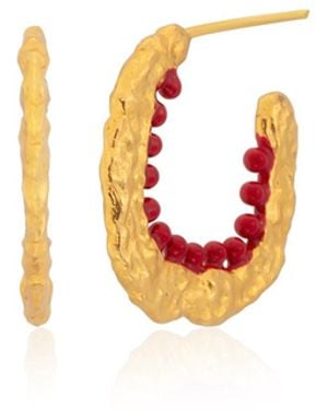 Milou Jewelry Alice Hoop Earrings - White