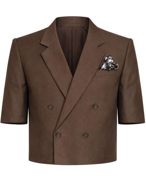 Maui X Lolita André Espresso Cropped Blazer - Brown