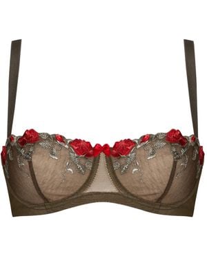 BonBon Lingerie Roses Balconette Bra - Brown
