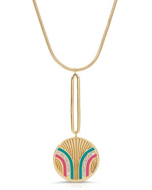 Glamrocks Jewelry South Beach Pendulum Necklace- /Fuchsia - Multicolour