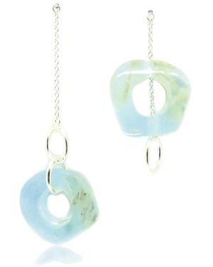 Bio-Trimmings Carver Drop Earrings Arctic Bio-Gems - Blue