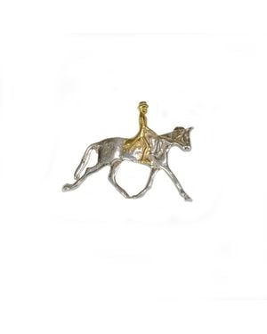 Simon Kemp Jewellers Dressage Brooch Eighteen Carat On Solid Sterling - Metallic