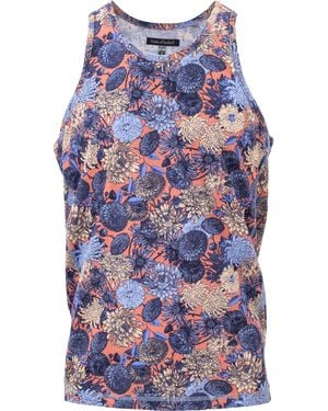 lords of harlech Tedford Tank Mums Floral Peach - Blue
